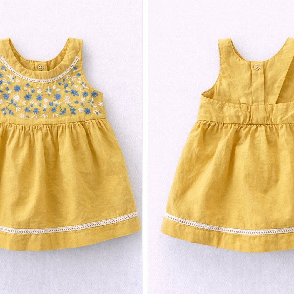 Artis Anany Mustard Yellow Embroidered Baby Top – 18M